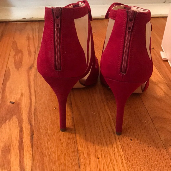 Nina Red Suede Heels - Picture 3 of 3